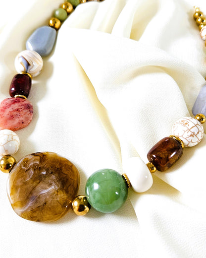 Collier Ornella en perles asymétriques - création bahia