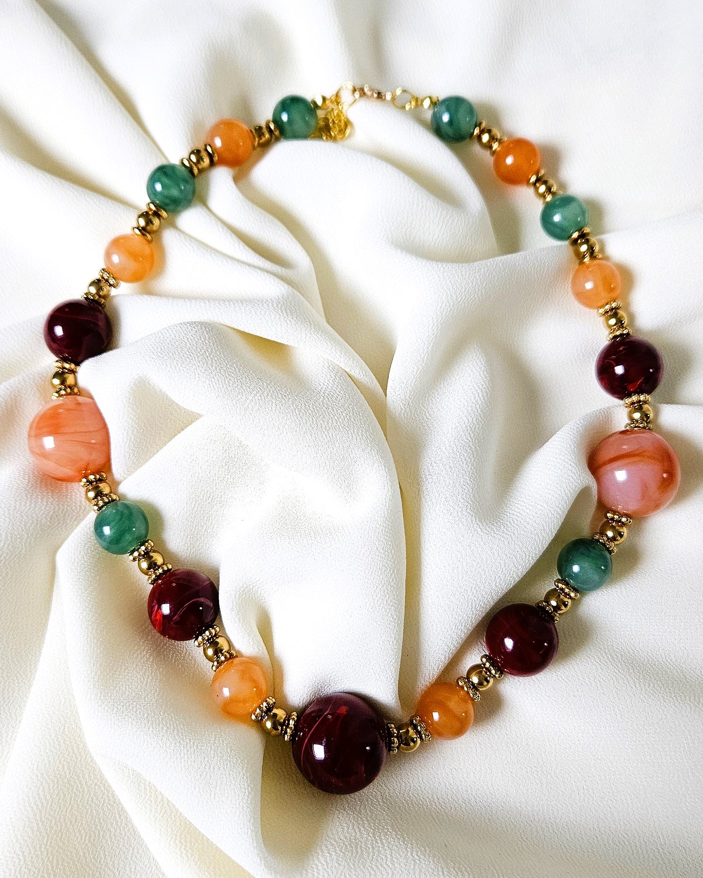 Collier Gemma en perles rondes colorées - création bahia