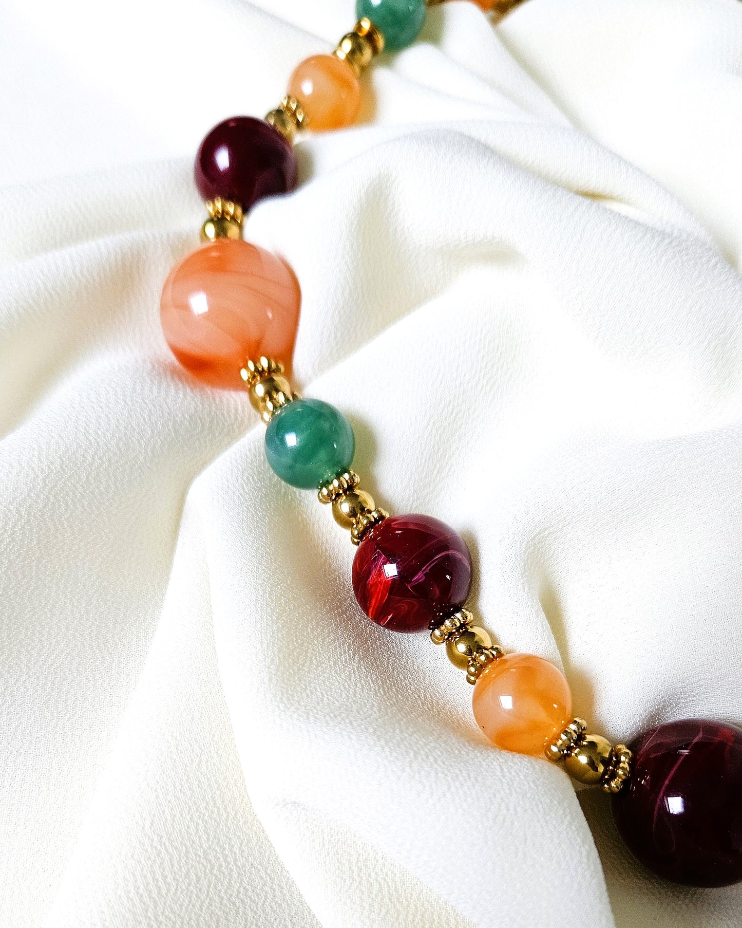 Collier Gemma en perles rondes colorées - création bahia