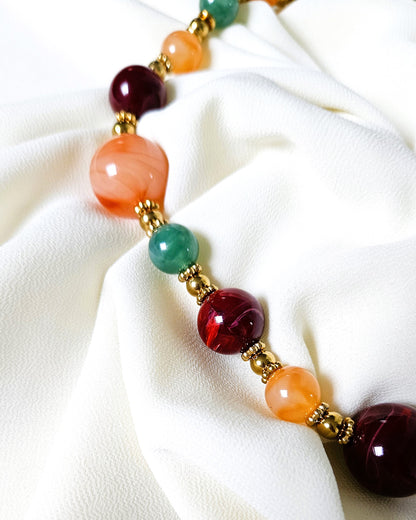 Collier Gemma en perles rondes colorées - création bahia