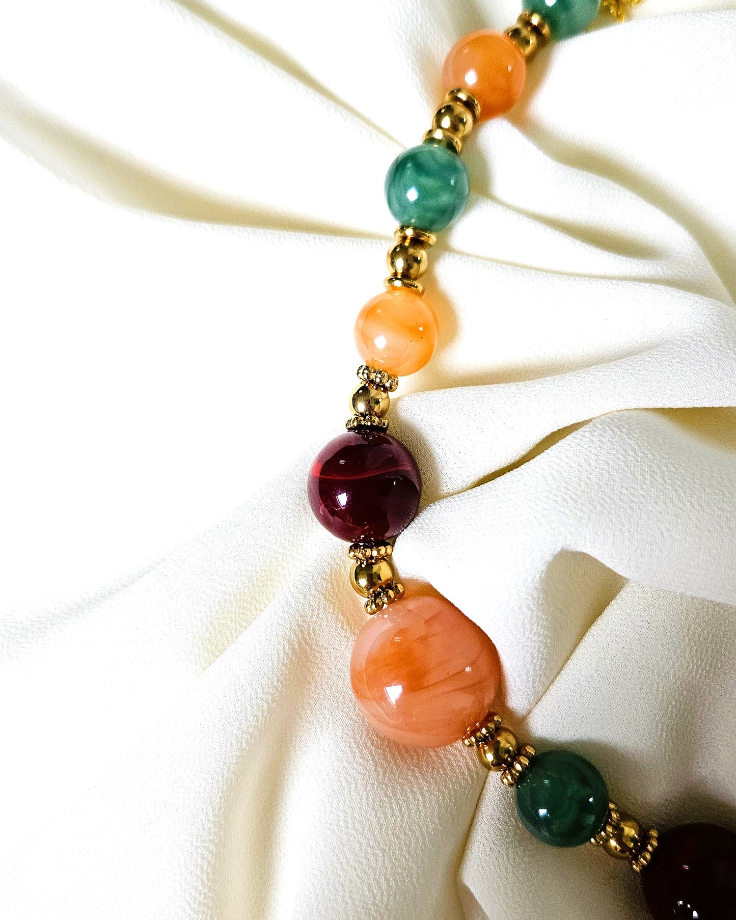 Collier Gemma en perles rondes colorées - création bahia