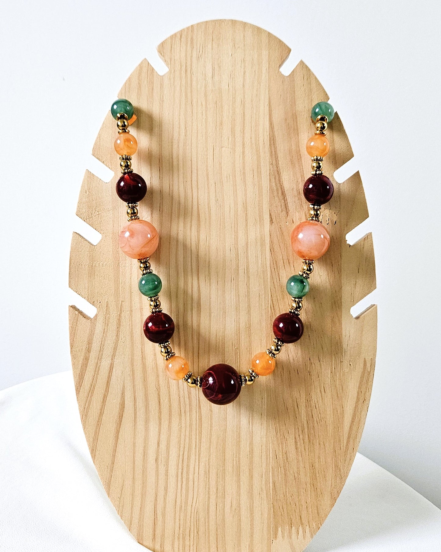 Collier Gemma en perles rondes colorées - création bahia