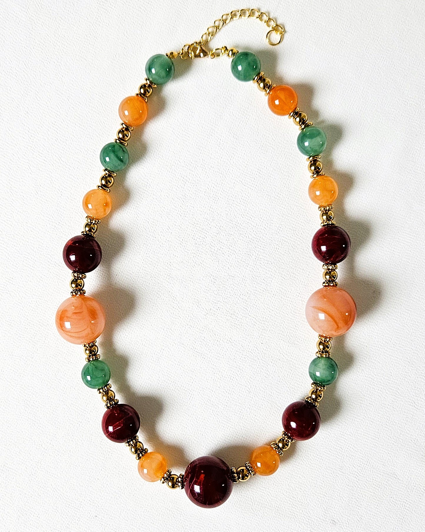 Collier Gemma en perles rondes colorées - création bahia