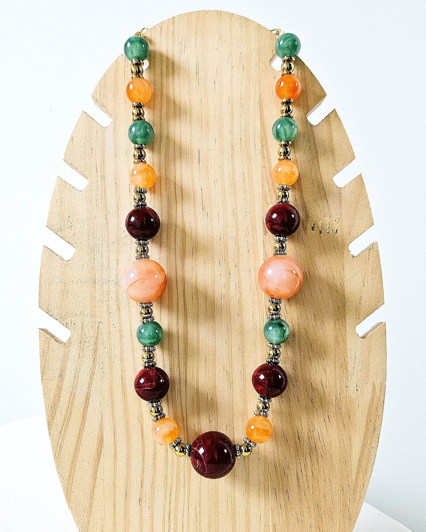 Collier Gemma en perles rondes colorées - création bahia