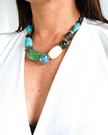 Collier océan en perles - création bahia