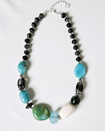 Collier océan en perles - création bahia