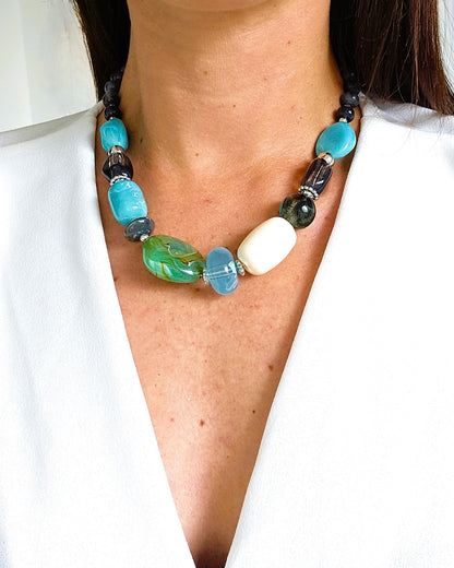 Collier océan en perles - création bahia