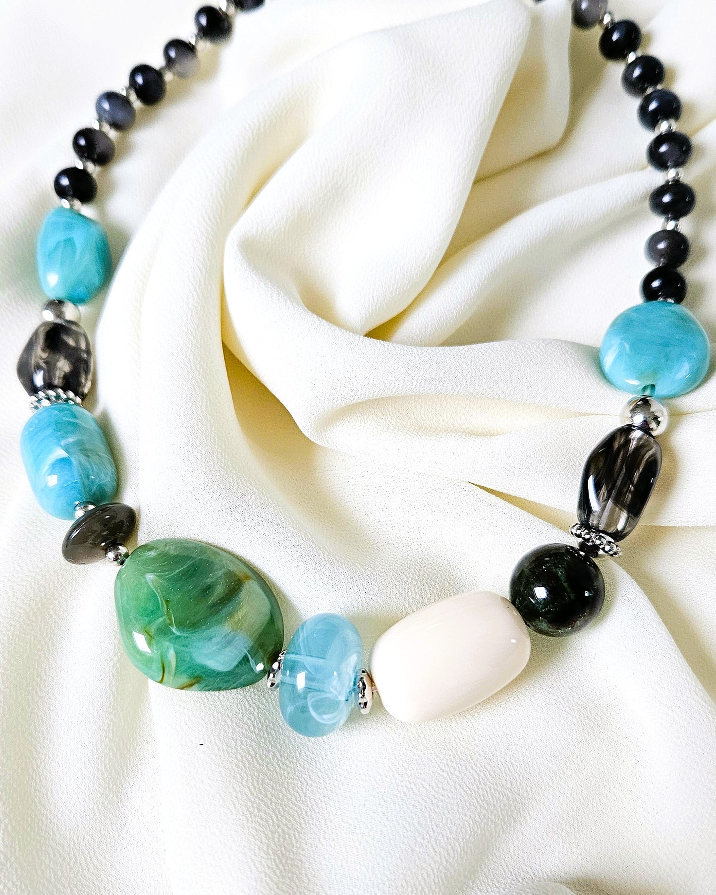 Collier océan en perles - création bahia