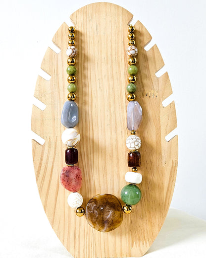 Collier Ornella en perles asymétriques - création bahia