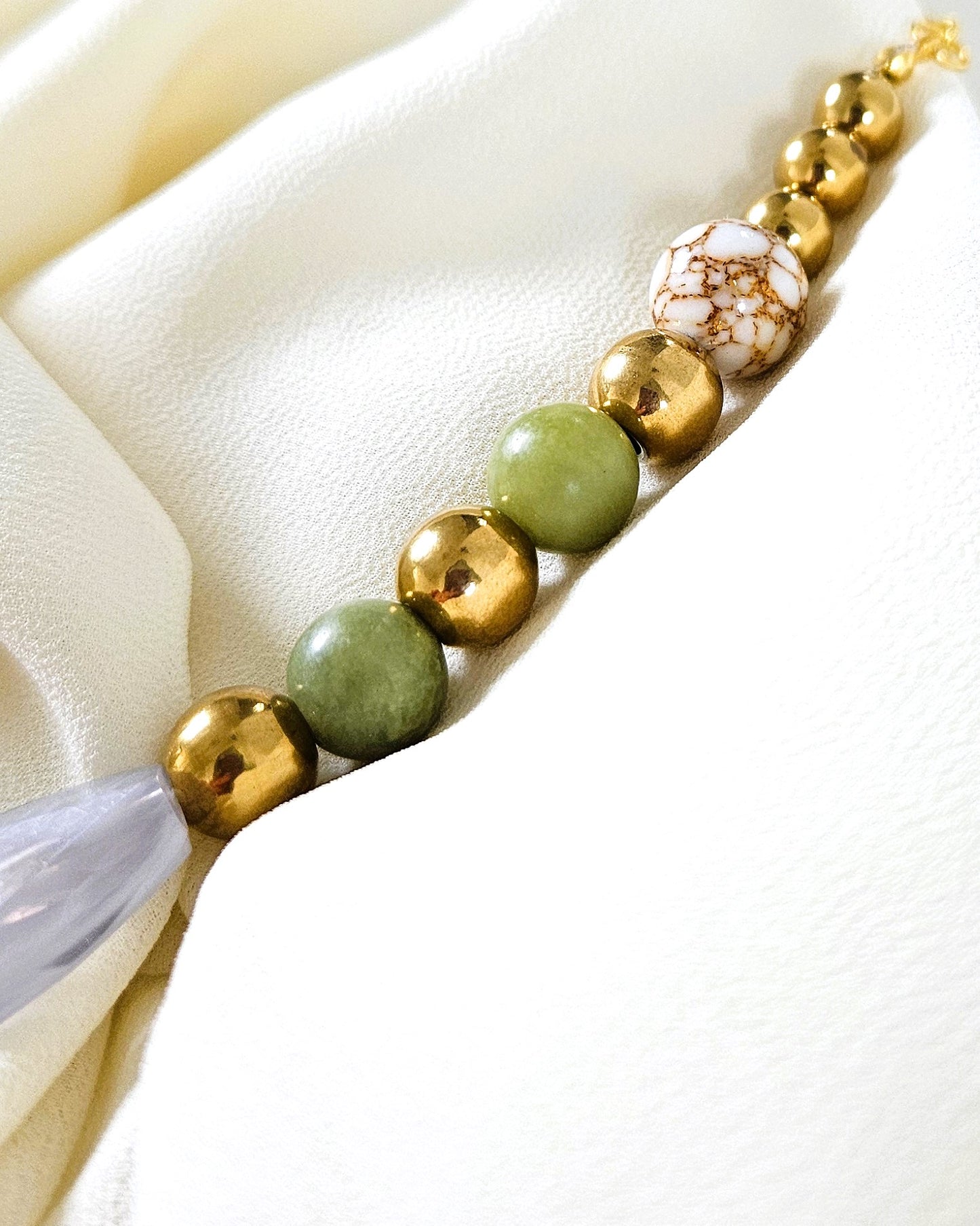 Collier Ornella en perles asymétriques - création bahia