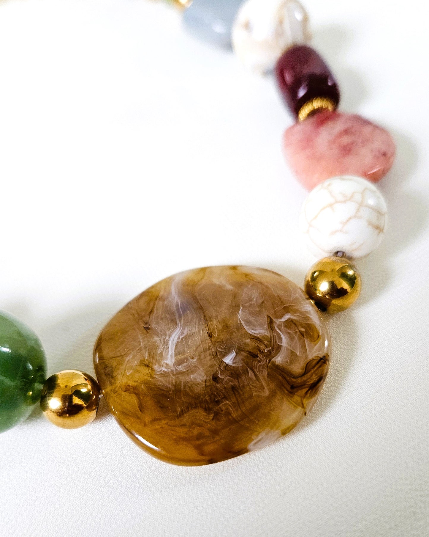 Collier Ornella en perles asymétriques - création bahia