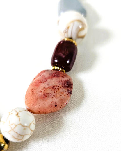 Collier Ornella en perles asymétriques - création bahia