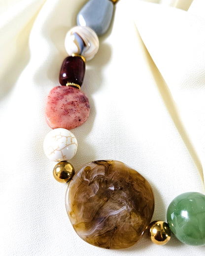 Collier Ornella en perles asymétriques - création bahia