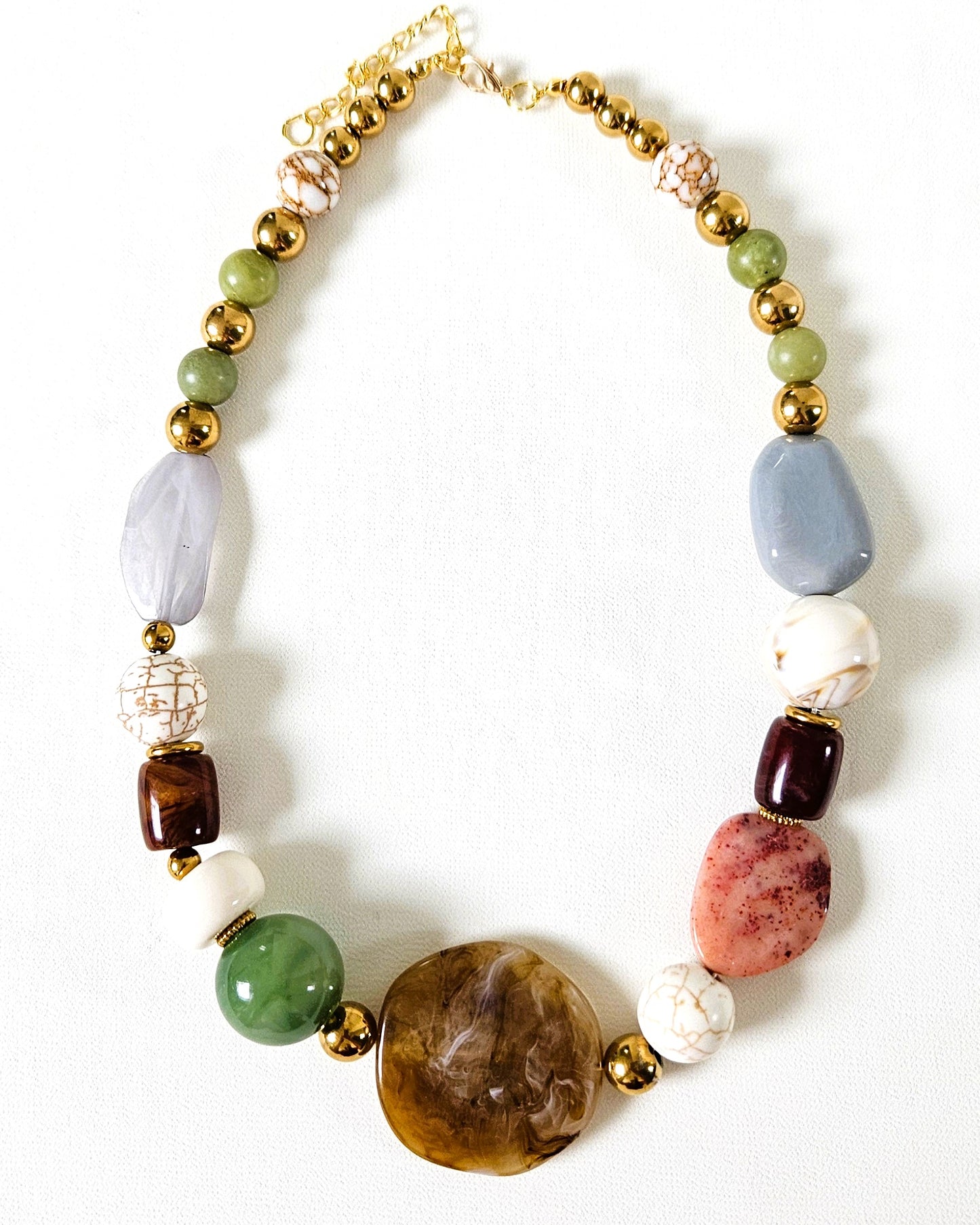Collier Ornella en perles asymétriques - création bahia