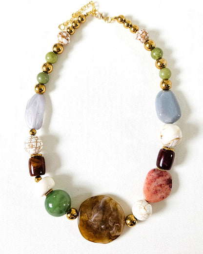 Collier Ornella en perles asymétriques - création bahia