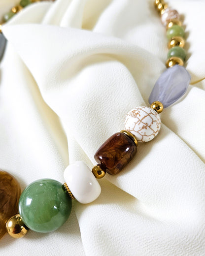 Collier Ornella en perles asymétriques - création bahia