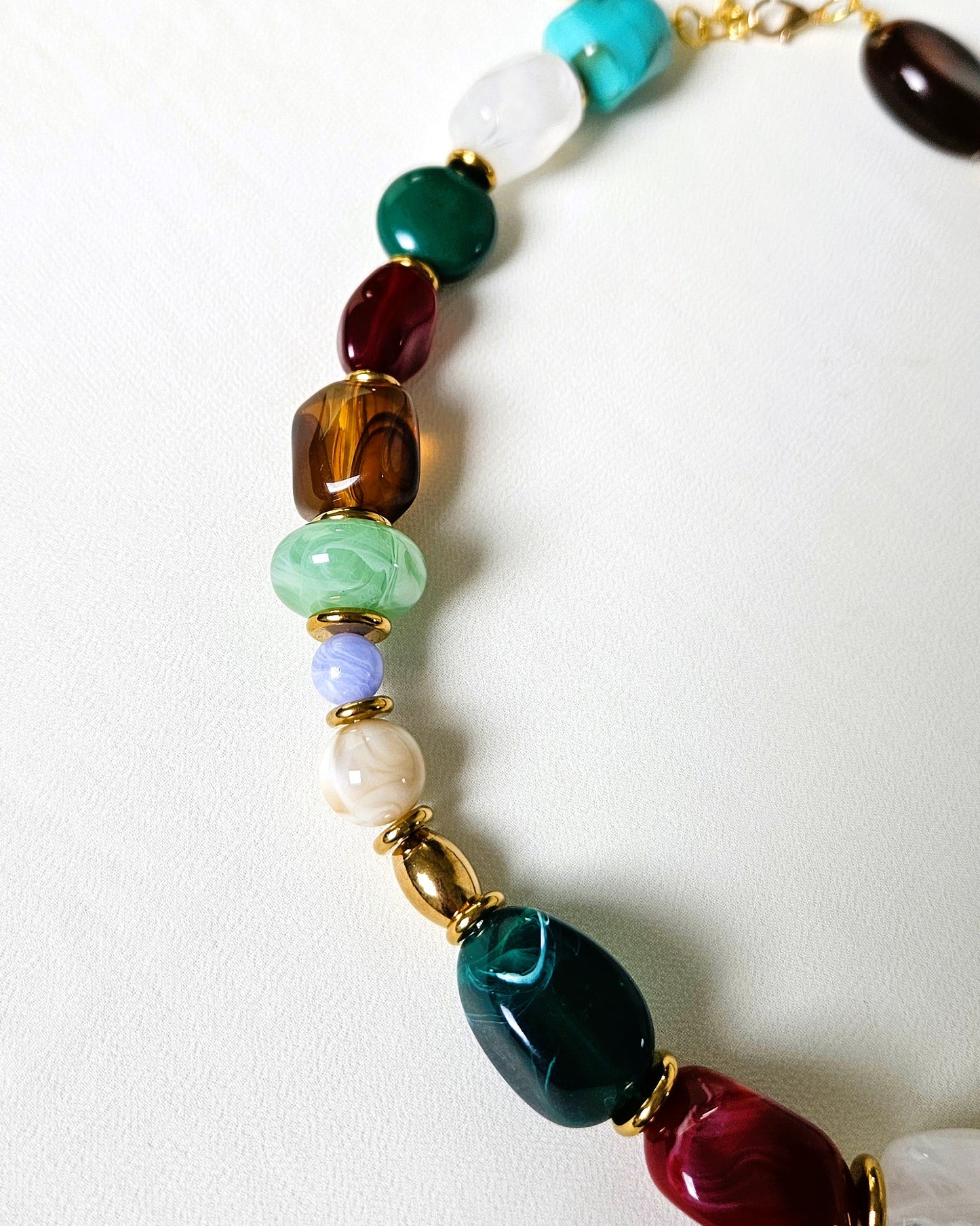 Collier Rosalia en perles multicolores - création bahia