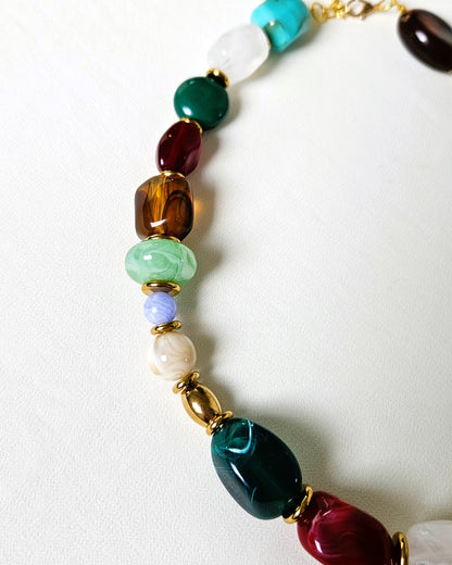Collier Rosalia en perles multicolores - création bahia