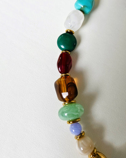 Collier Rosalia en perles multicolores - création bahia