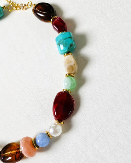 Collier Rosalia en perles multicolores - création bahia