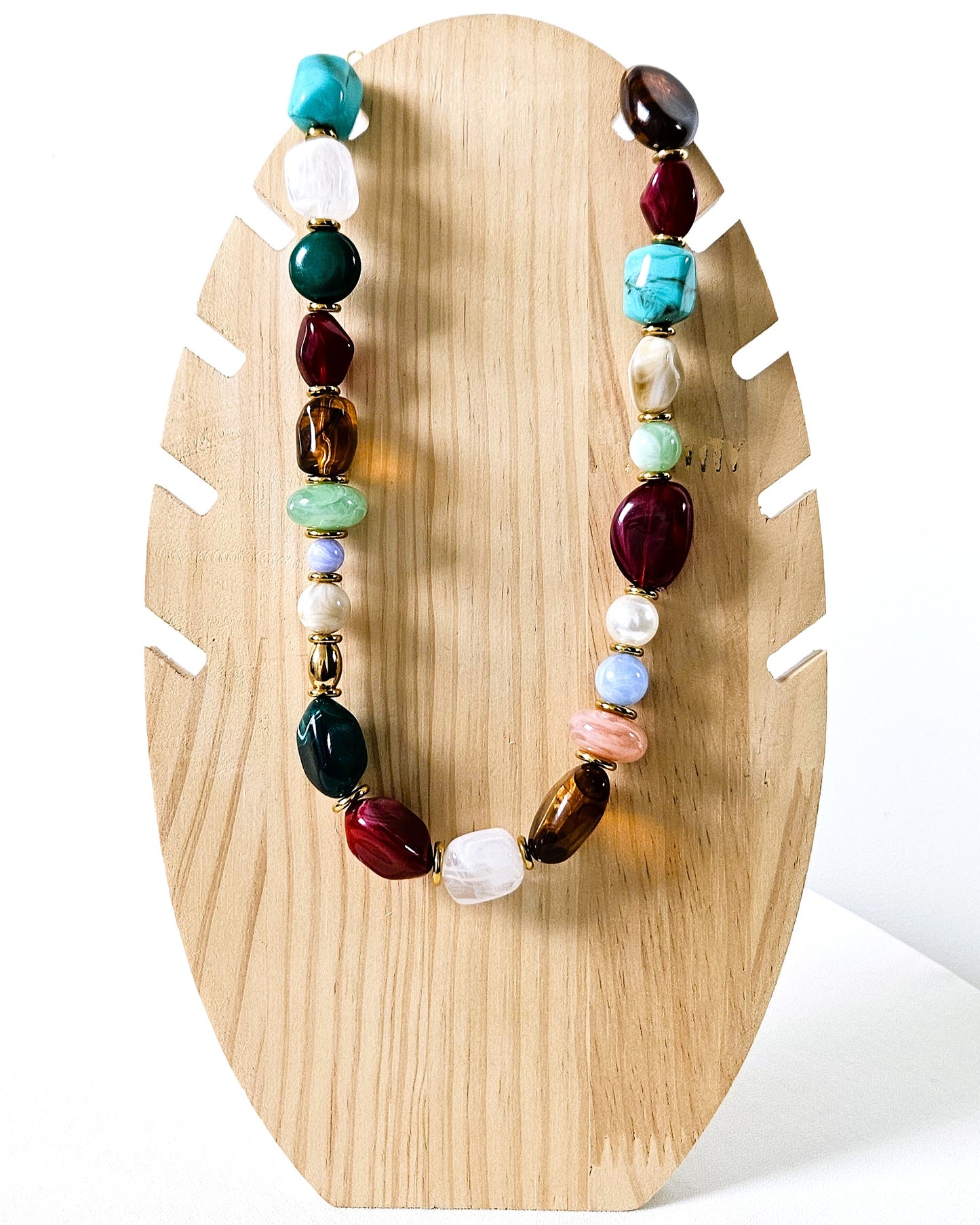 Collier Rosalia en perles multicolores - création bahia