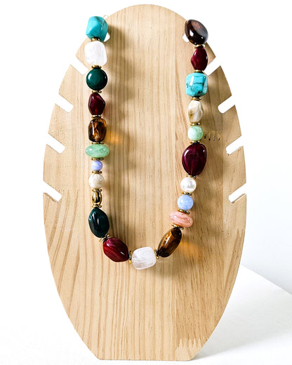 Collier Rosalia en perles multicolores - création bahia