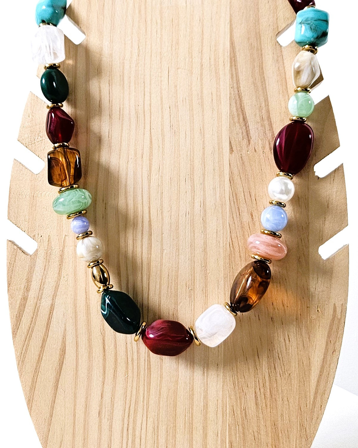 Collier Rosalia en perles multicolores - création bahia