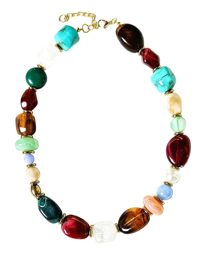 Collier Rosalia en perles multicolores - création bahia