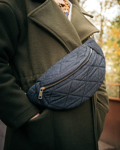 Sac banane Denim matelassé