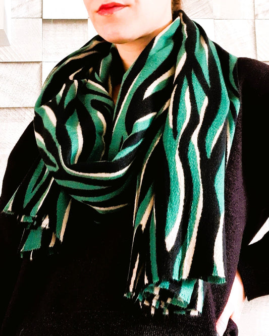 Echarpe Zebra vert