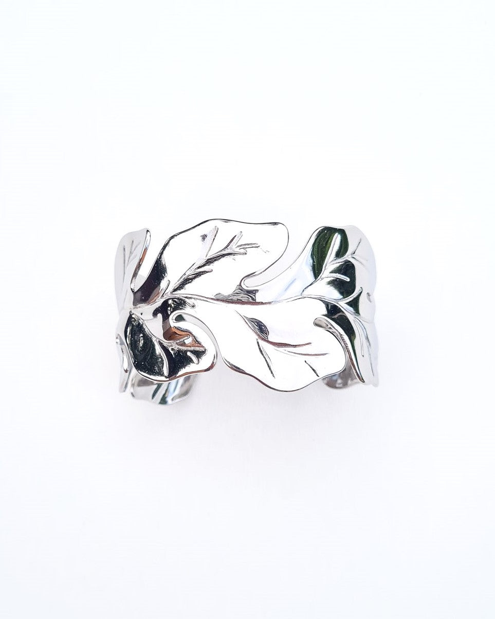 Manchette Leaf argent
