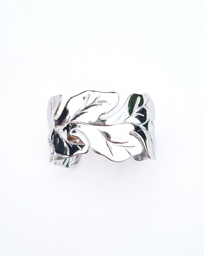 Manchette Leaf argent