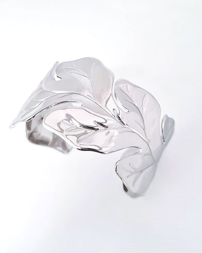 Manchette Leaf argent