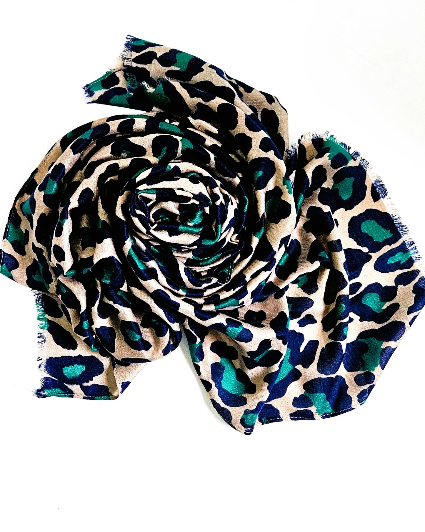 Foulard Léo vert et bleu
