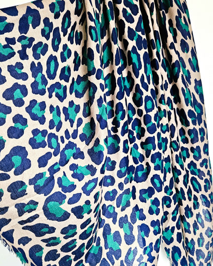 Foulard Léo vert et bleu