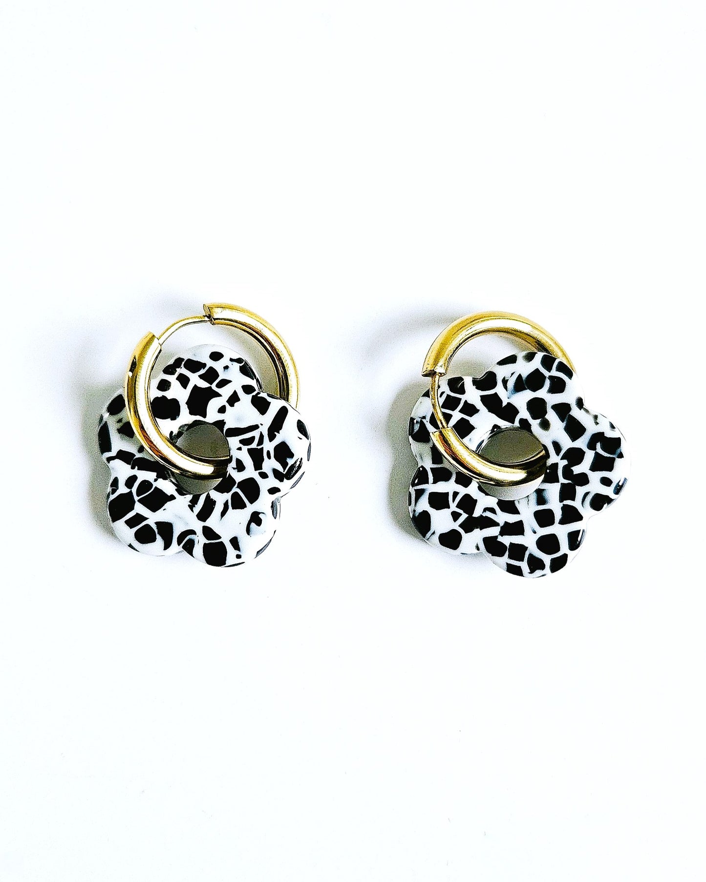 Boucles d'oreilles Lola noir et blanc