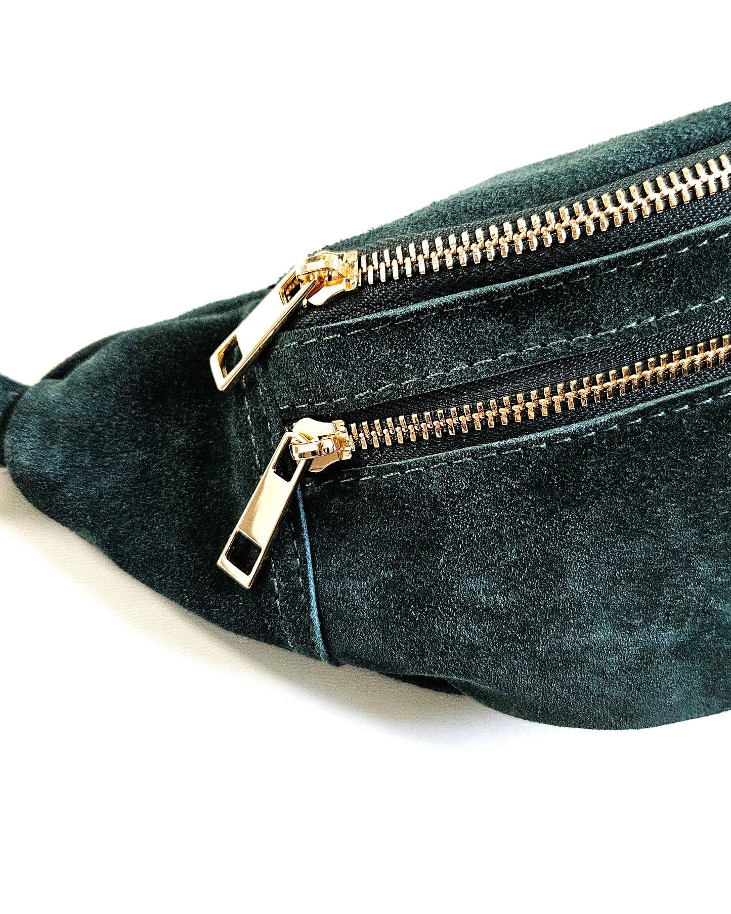 Sac banane Louise en cuir bleu canard