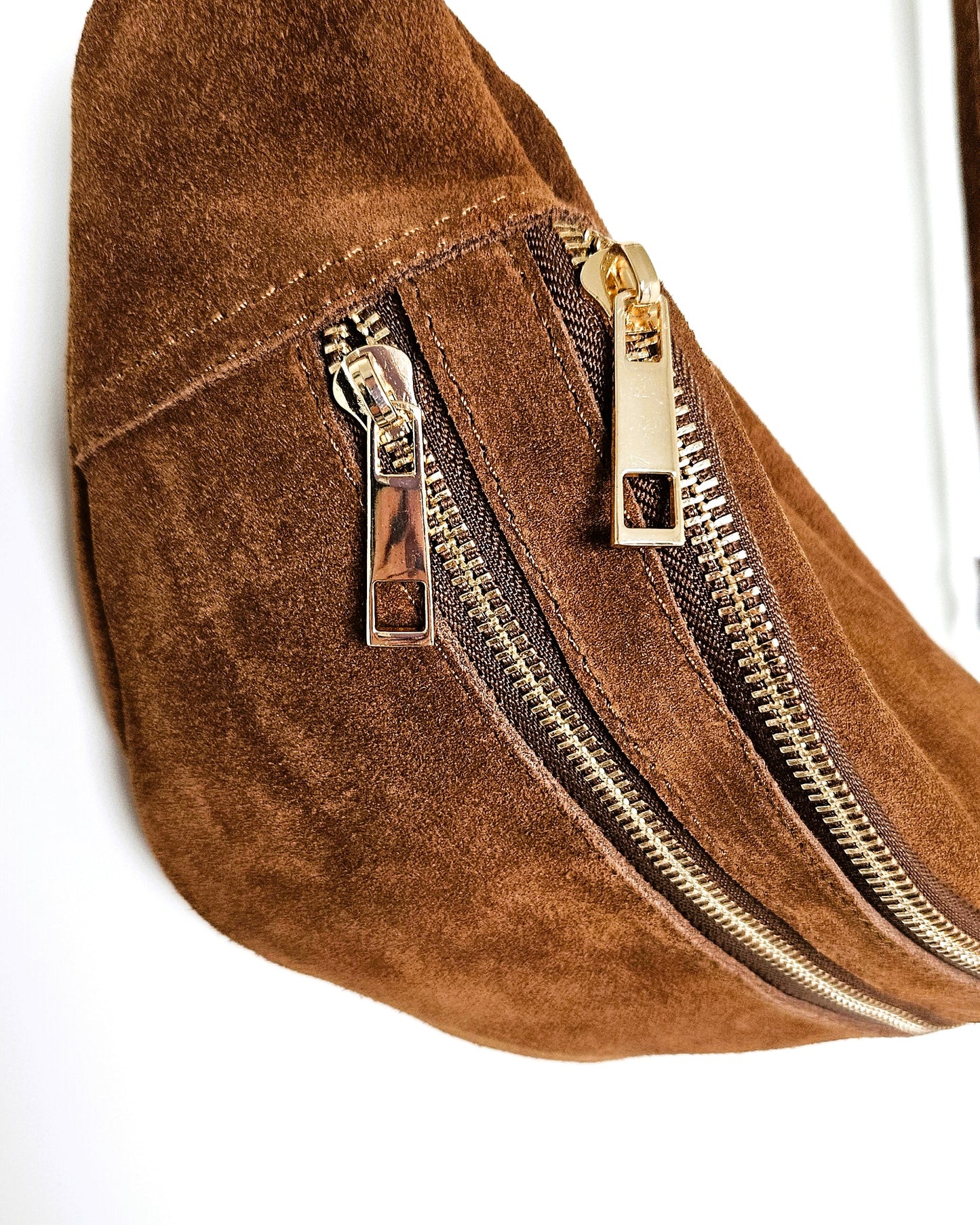 Sac banane Louise en cuir camel