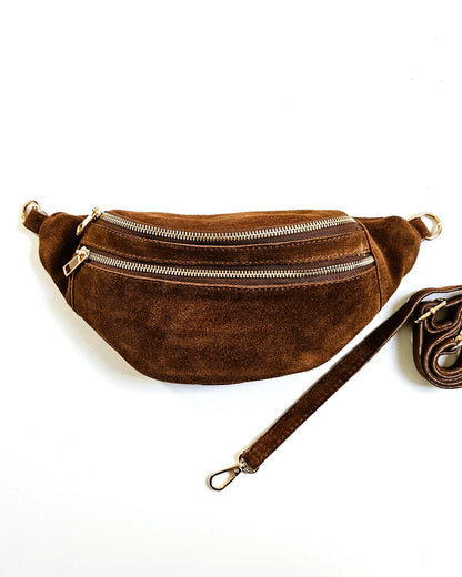 Sac banane Louise en cuir camel