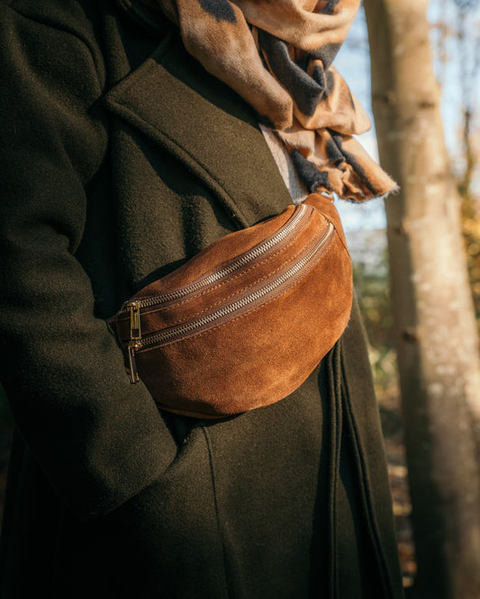 Sac banane Louise en cuir camel