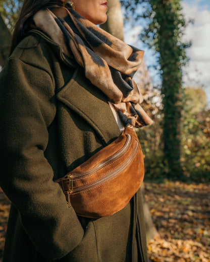 Sac banane Louise en cuir camel