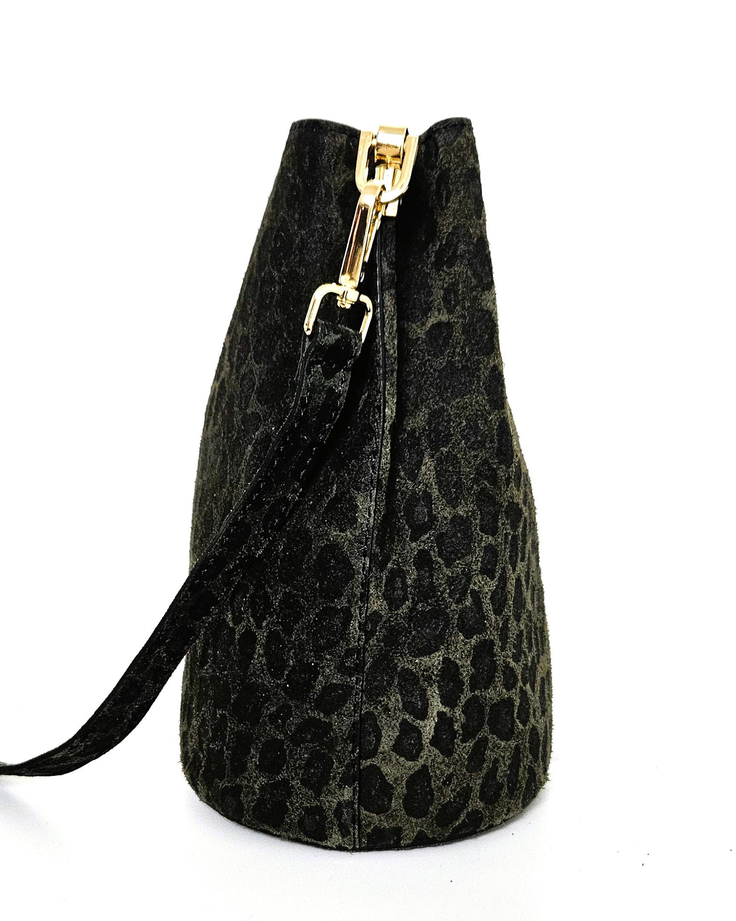 Sac seau léopard kaki