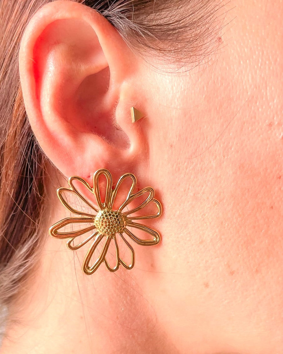 Boucles d'oreilles Marguerite or