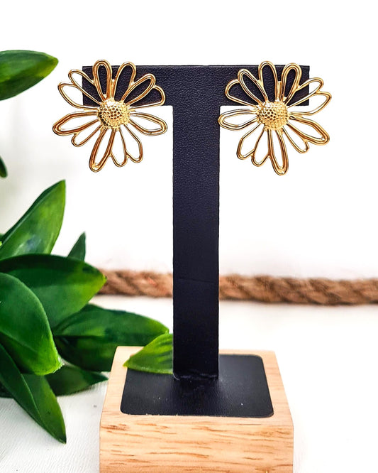 Boucles d'oreilles Marguerite or