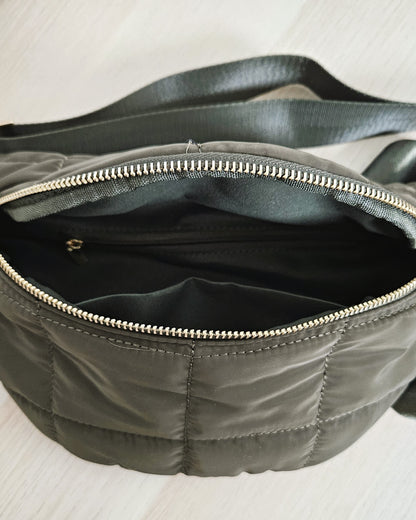 Sac banane matelassé kaki