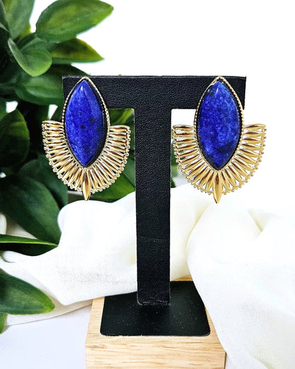 Boucles d'oreilles Nefertiti bleu