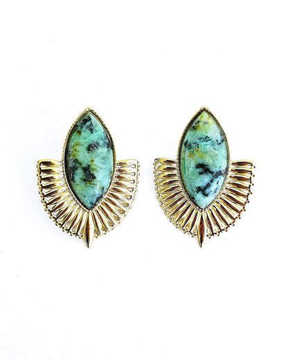 Boucles d'oreilles Nefertiti vert