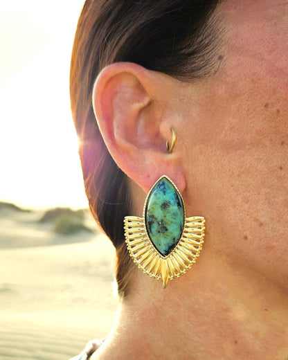 Boucles d'oreilles Nefertiti vert