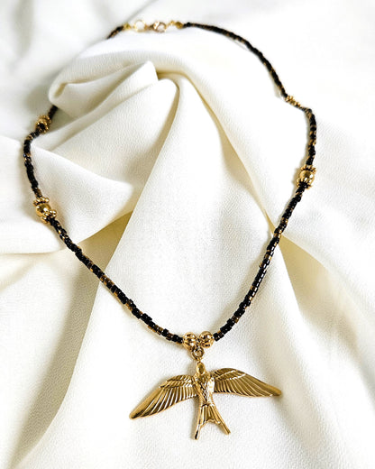 Collier Night hirondelle - création Bahia