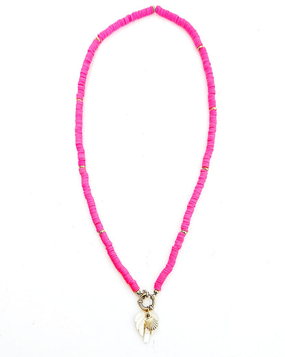 Collier Palmier rose